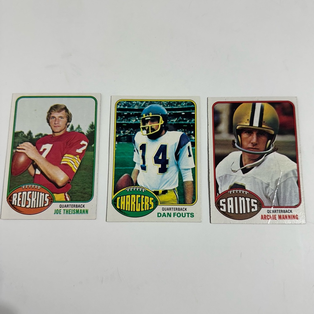 1976 TOPPS QUARTERBACK COLLECTION:  THEISMANN, FOUTS, MANNING